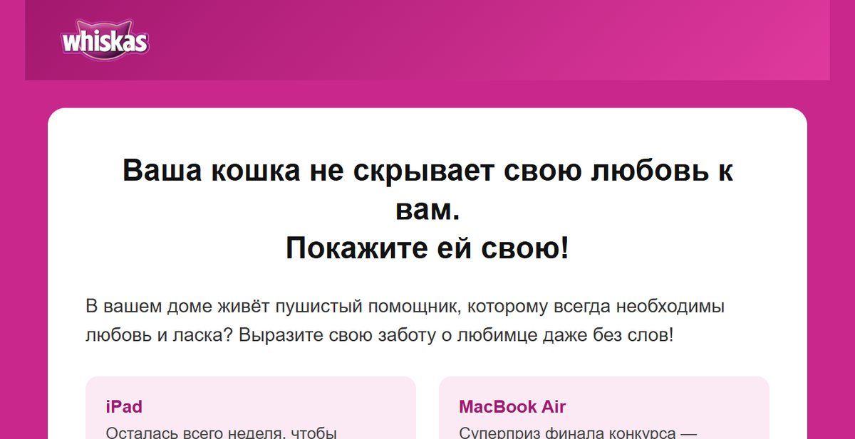 Whiskas — конкурс «Люби кошку» — кейс Дома Маркетинга