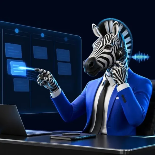 ИИ в CRM: зебра в гарнитуре разбирает карточки сделок на доске
