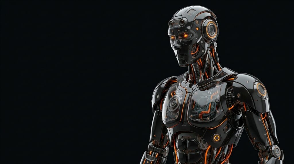 Black orange humanoid robot screen 202606221654