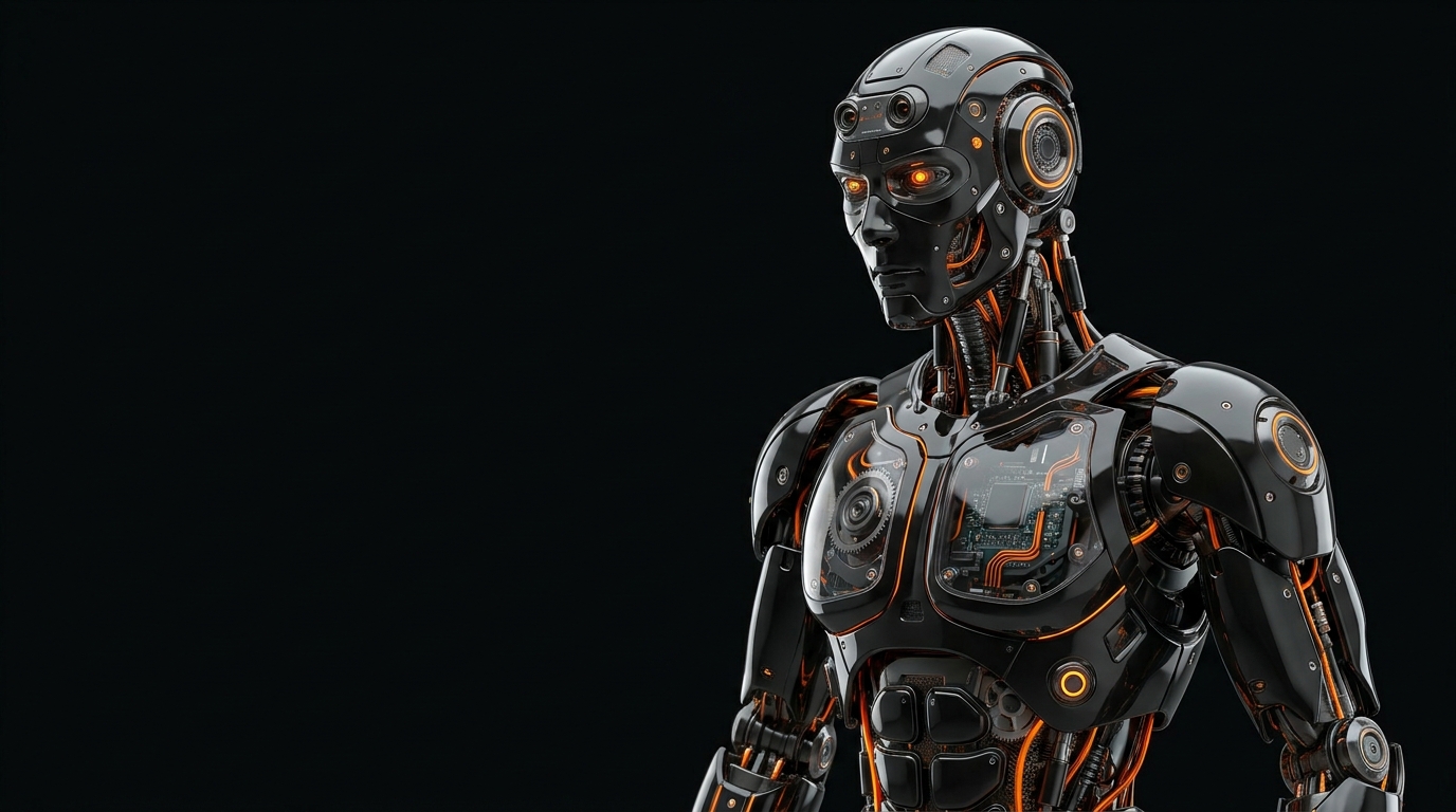Black orange humanoid robot screen 202606221654